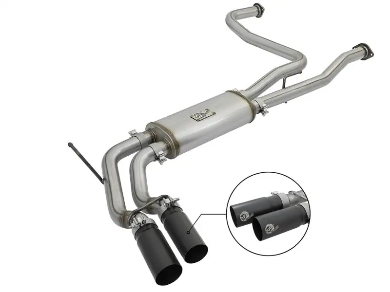 Afe Power Rebel Series Cat-Back Exhaust – 3" Stainless Steel, Black Tips, For 2004–2015 Nissan Titan 5.6L V8 1