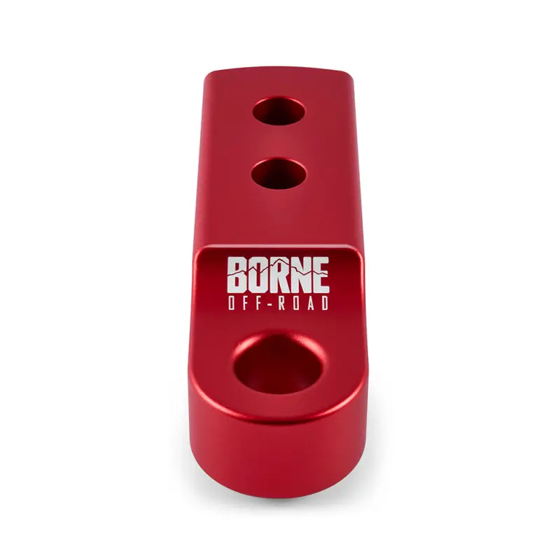 Borne Off-Road Cnc-Machined Hitch Receiver Shackle – 2" Receiver, Red Anodized 1