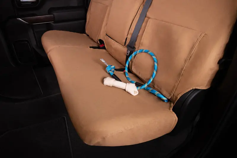 Covercraft Polycotton Seatsaver Custom Seat Covers For 2004–2008 Dodge Ram – Second Row, Tan Color 2
