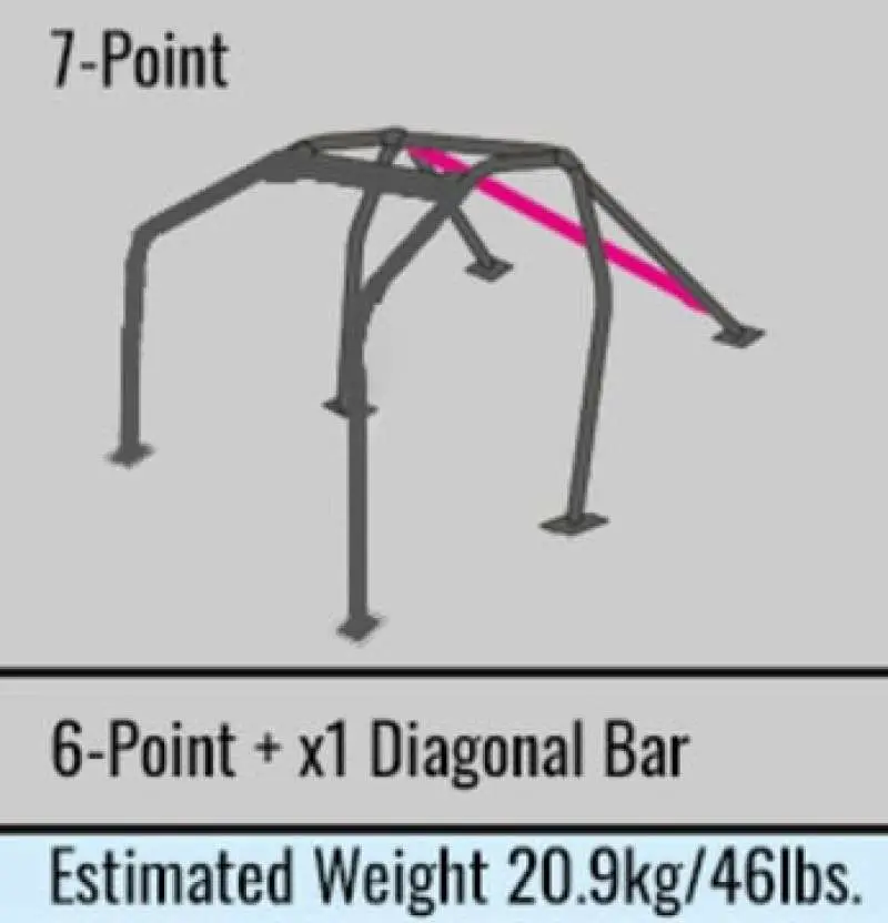 Cusco D1 Chromoly 7-Point Roll Cage – Blue Finish, Designed For 1990–1994 Nissan 240Sx (S13) With Sunroof 1