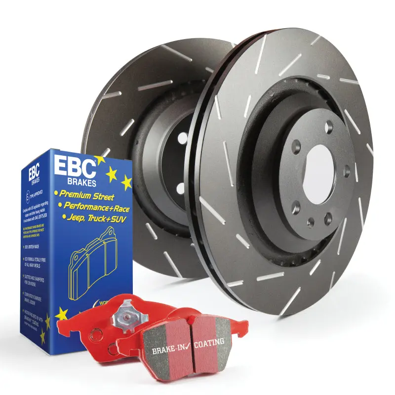 Ebc Redstuff High-Performance Brake Pad And Usr Drilled & Slotted Rotor Kit 2