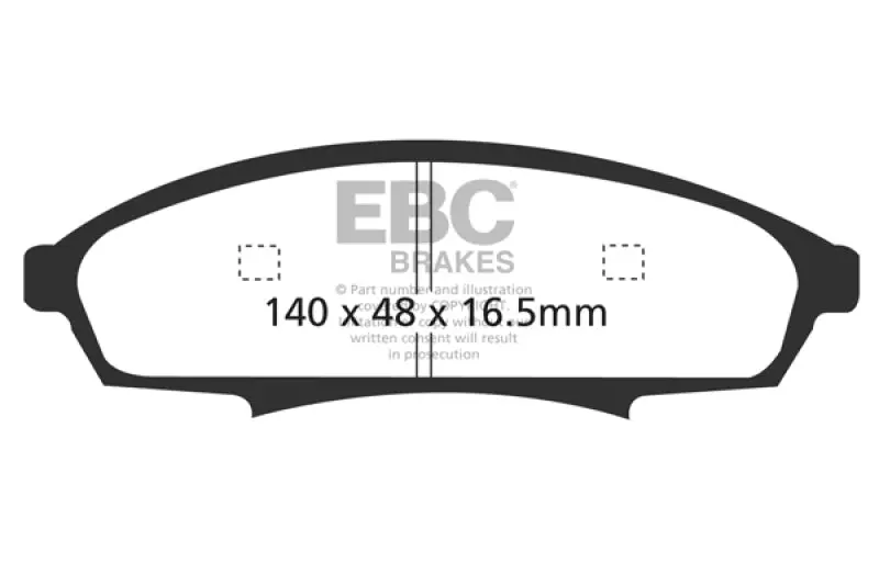 Ebc Ultimax2 Front Brake Pads For 1988–1990 Buick Regal 2.8L V6 1