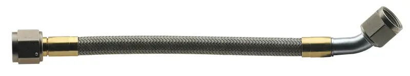 Fragola -6An Stainless Steel Hose Assembly – Straight To 45° Fitting, 36-Inch Length With Steel Nut 1