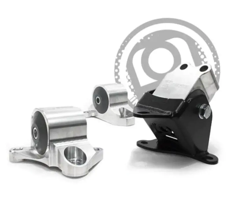 Innovative Solid Aluminum Motor Mounts For 1996–2000 Honda Civic B/D-Series – Silver Finish, 3-Bolt Configuration 1