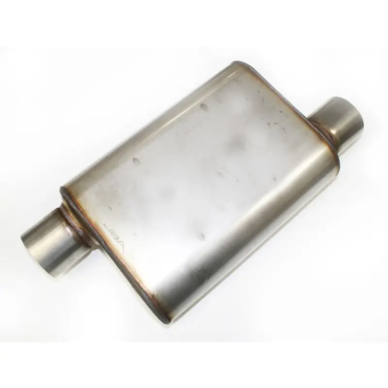 Jba Universal Chambered Stainless Steel Muffler – 13" X 9.75" X 4", 3" Inlet, Offset/Offset Configuration 1