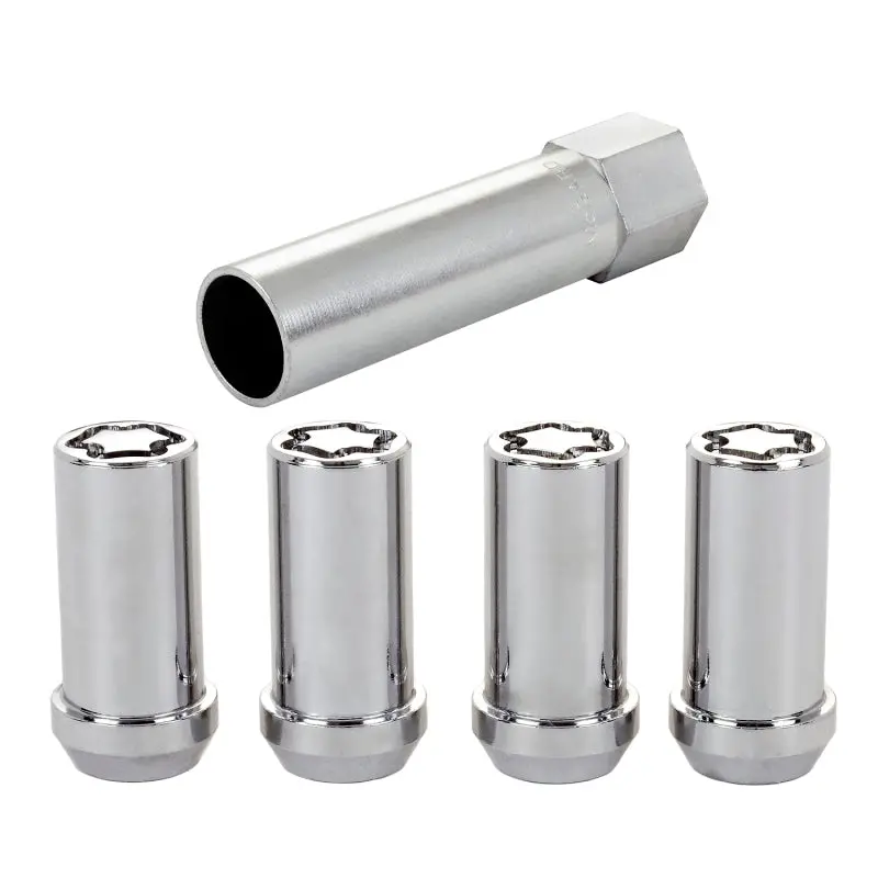 Mcgard Chrome Wheel Lock Nut Set – 4-Piece, Tuner/Cone Seat Design, 1/2-20 Thread, 13/16-Inch Hex, 1.60-Inch Length 1