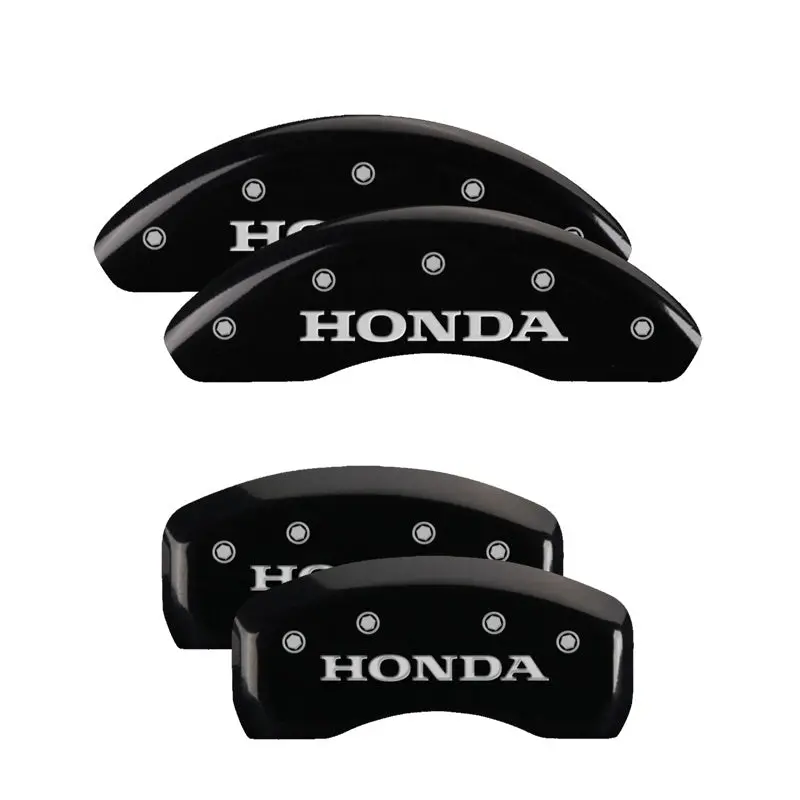Mgp Engraved 4-Piston Caliper Covers For 2018 Honda Accord – Front & Rear, Black Finish With Silver Accent 1