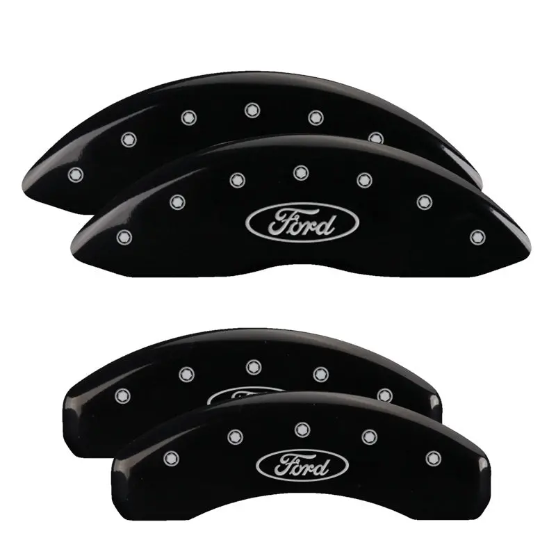 Mgp Engraved 4-Piston Caliper Covers – Ford Oval Logo, Black Finish With Silver Accent 1