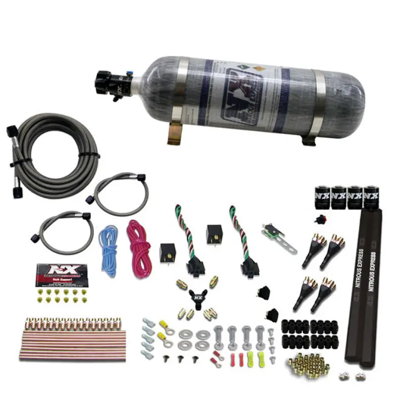 Nitrous Express Sx2 Dual-Nozzle Nitrous System – 100–300 Hp Per Nozzle, Includes Composite Bottle 1