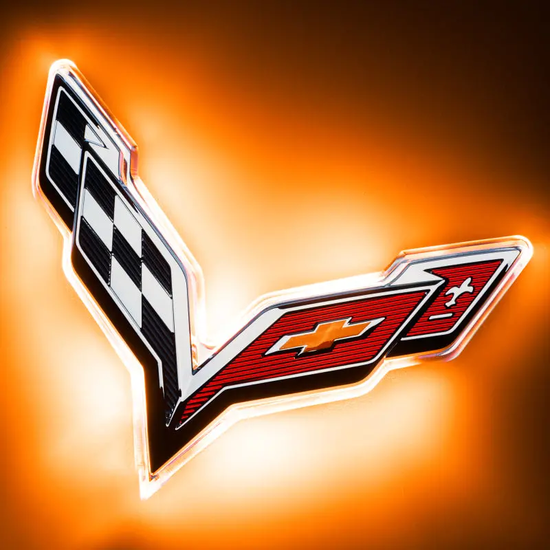 Oracle Illuminated Rear Emblem For Chevrolet Corvette C7 – Amber Lighting With Warranty Included 1