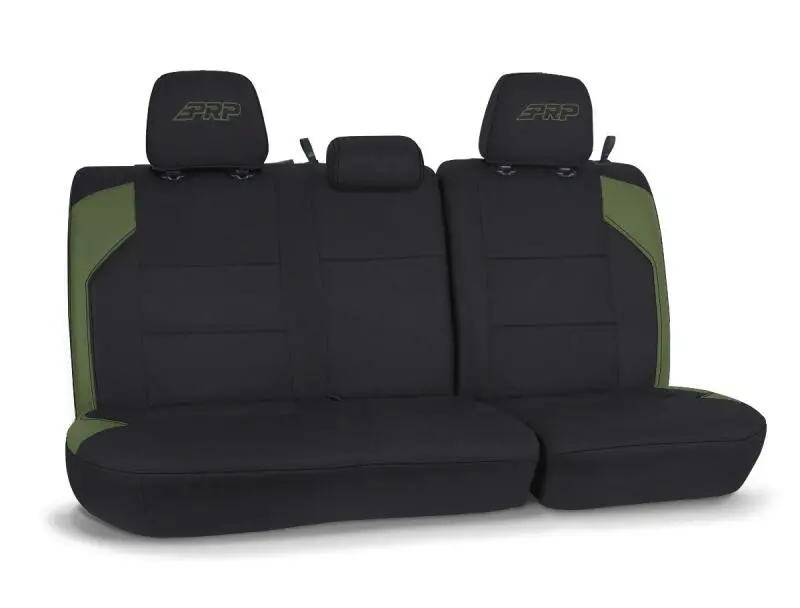 Prp Rear Bench Seat Cover For 2016–2023 Toyota Tacoma – Black And Olive Green Vinyl/Nylon Hybrid 1