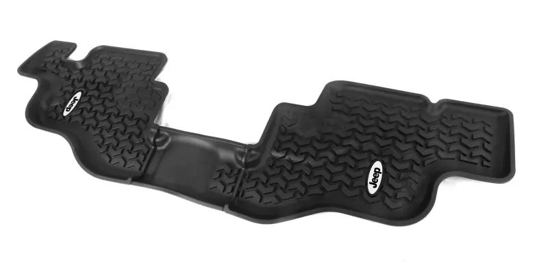 Rugged Ridge Black Floor Liners For Jeep Cj-7 (1976–1986) And Yj Wrangler (1987–1995) – Rear, Logo Embossed 1
