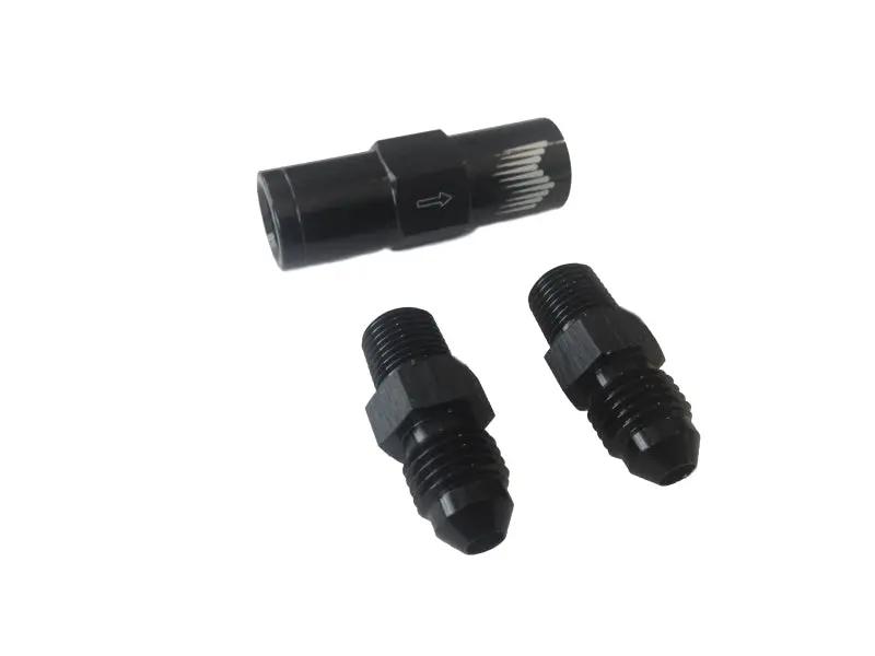 Snow Performance 4An Stainless Steel Water-Methanol Check Valve Fitting Kit For Braided Hose Systems 1