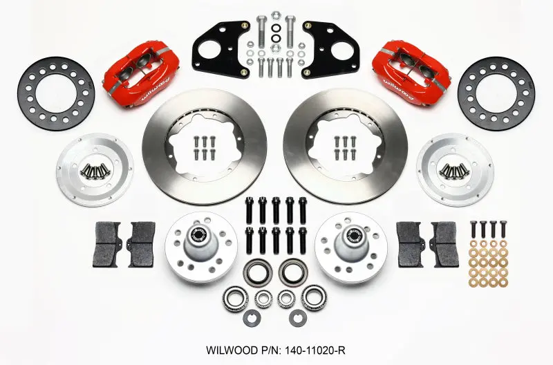 Wilwood Forged Dynalite Front Brake Kit – 11-Inch Red Calipers, Drum-To-Disc Conversion For 1962–1972 Cdp B- And E-Body Vehicles 1